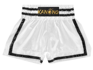 Kanong Muay Thai-Box Nadrág : KNS-140-Fehér-Fekete